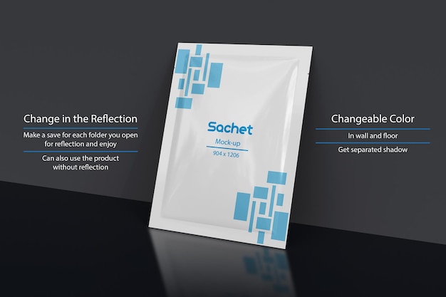 Sachet packaging mockup