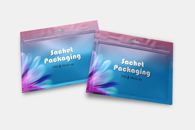 Sachet packaging mockup