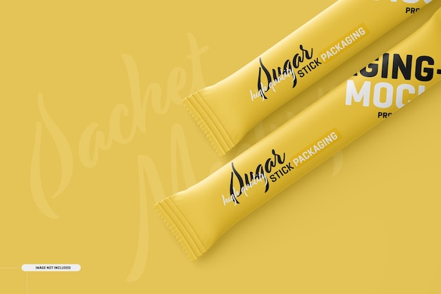 Sachet stick packaging mockup