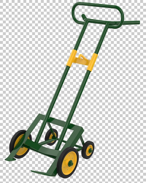 PSD sack truck isolated on transparent background 3d rendering illustration