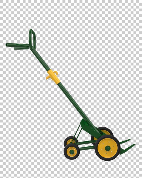 PSD sack truck isolated on transparent background 3d rendering illustration