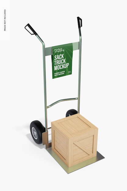 PSD sack truck mockup, veduta dall'alto