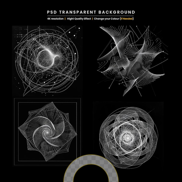 PSD sacred geometry symbol on transparent background
