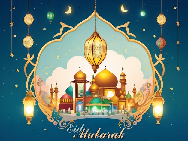 소셜 미디어 게시물을 위한 희생 축제 Eid Mubarak 포스터