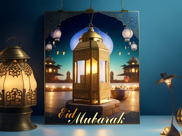 PSD sacrifice feast eid mubarak poster for social media post