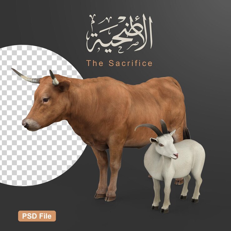 イスラムのお祝いの日とイードアルアドハーのための犠牲動物