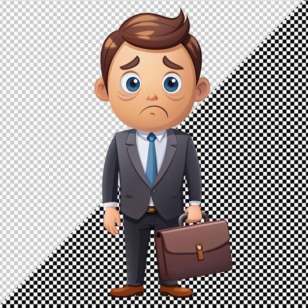 PSD sad businessman vector on transparent background