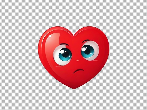 PSD sad face 3d heart on transparent background