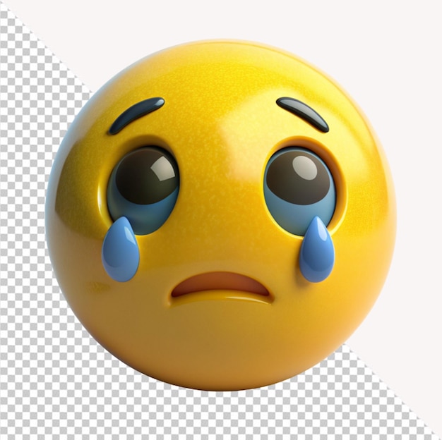 PSD sad face emoji on transparent background