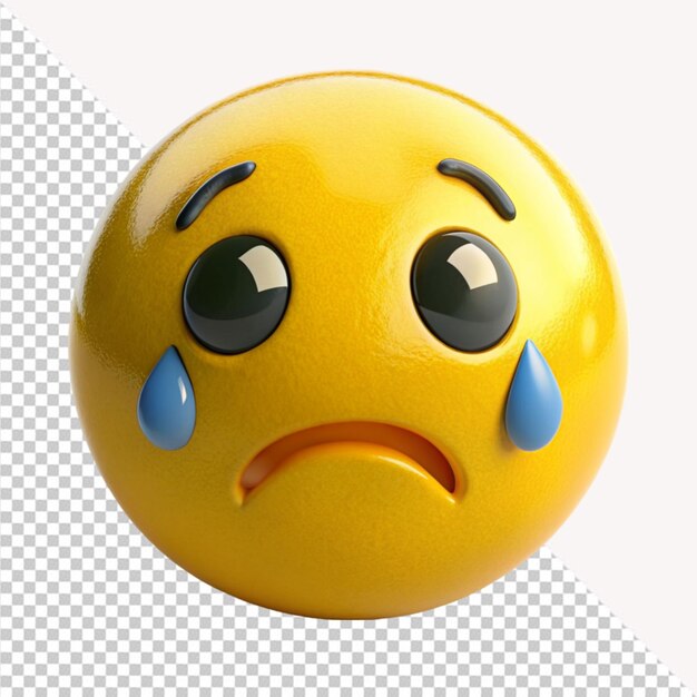 PSD sad face emoji on transparent background