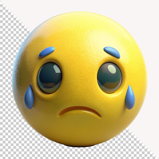 PSD sad face emoji on transparent background