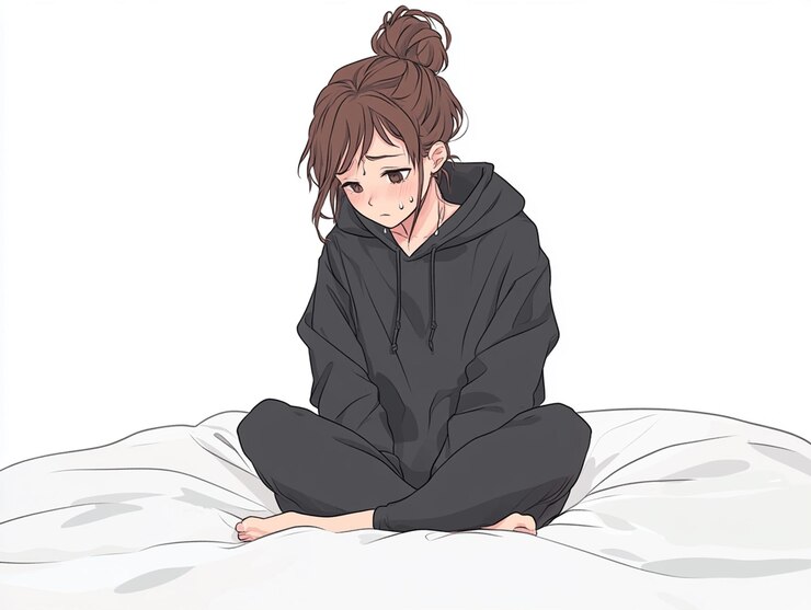 PSD 孤立した悲しい女性のストックイメージ
