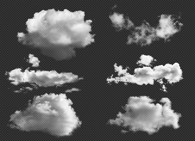 SÆT af realistisk skyelement, transparent sky, ultrarealistisk sky 300 dpi PSD-fil