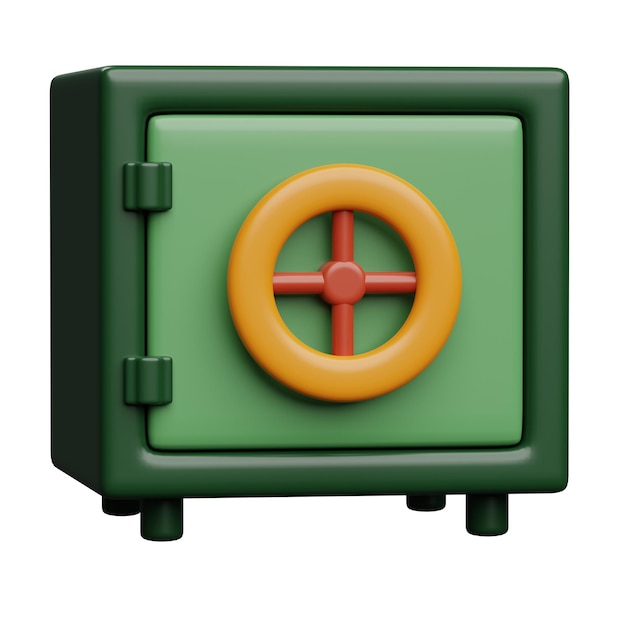 PSD safe box 3d icon design