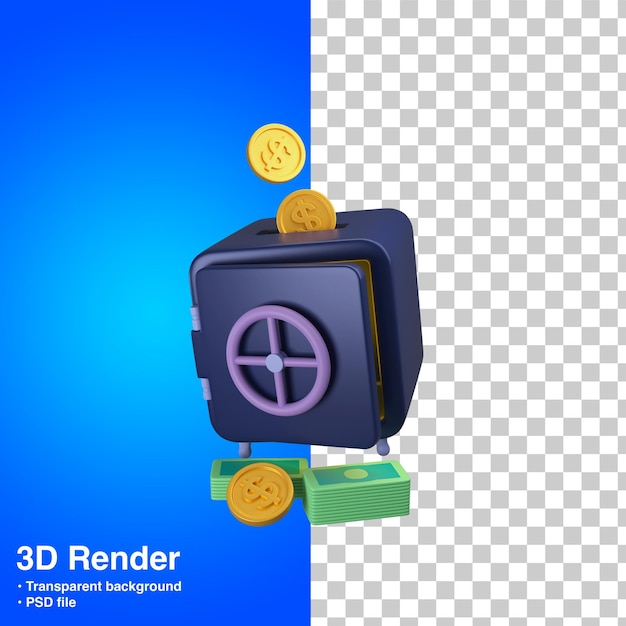 PSD safe box 3d render