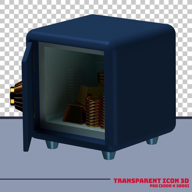 Premium PSD Safe box with coin and gold