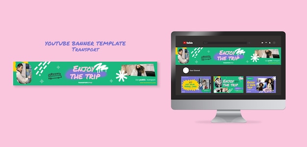 PSD safe transport youtube banner template