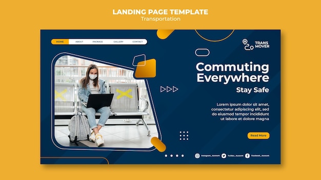 Safe transportation landing page template