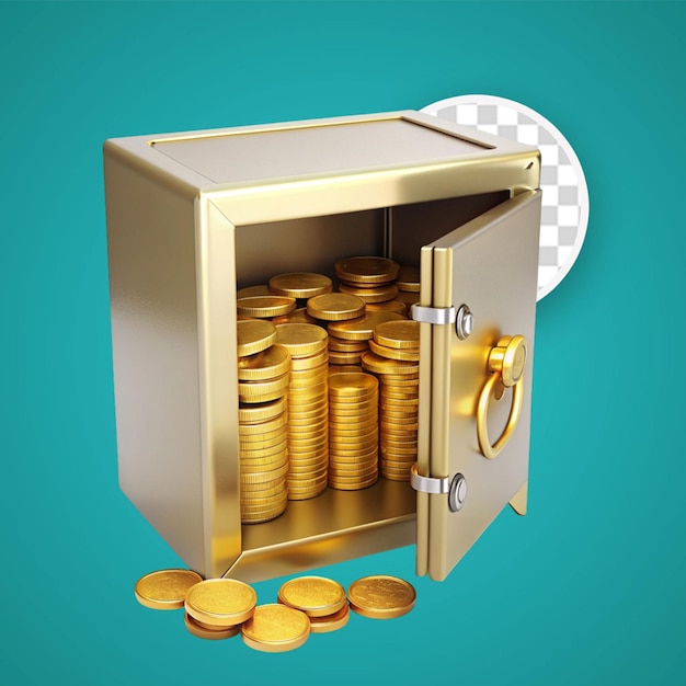 PSD safe with coins and banknotes
