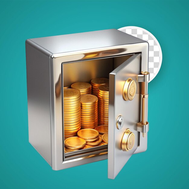 PSD safe with coins and banknotes