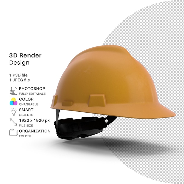 Safety Engineering Hat 3D Modeling PSD File Realistic Engineering Hat