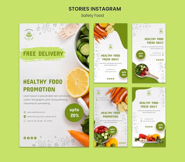 PSD safety food instagram stories