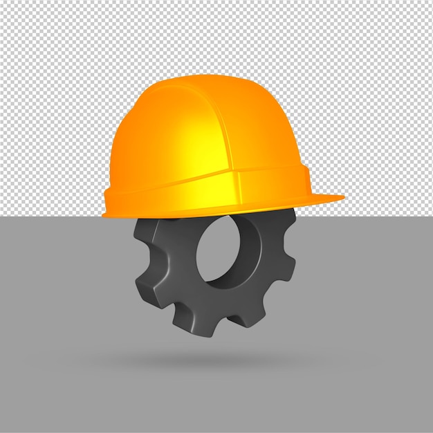 Safety helmet gear 3d icon illustration free psd editable color