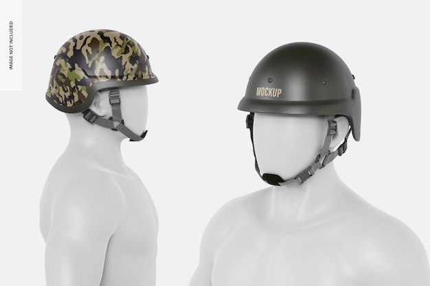 PSD safety military helmets mockup, side view