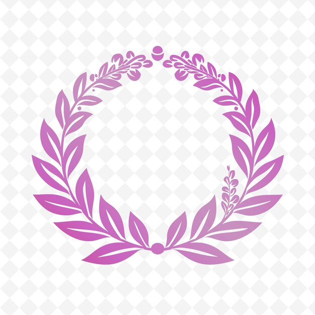 PSD sage branch badge logo with decorative laurel wreath and fil nature herb vector design collections