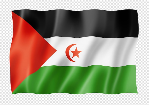 PSD sahrawi flag isolated on white