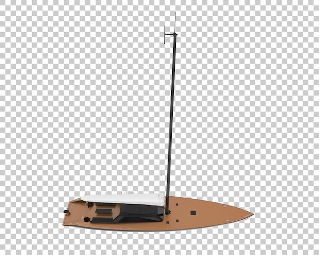 PSD Парусная лодка на прозрачном фоне 3d рендеринг иллюстрации