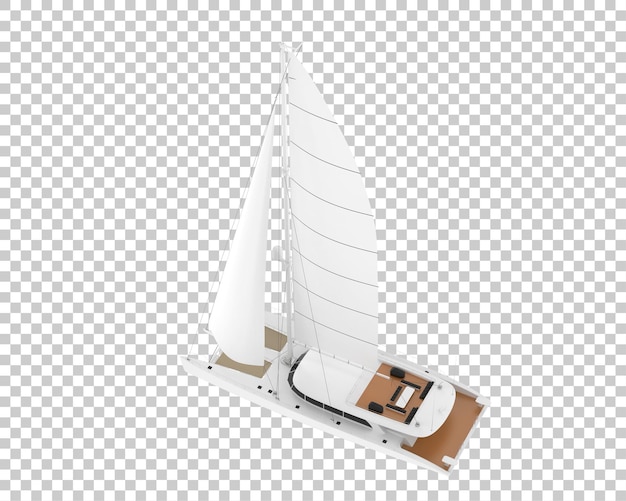 PSD sail boat on transparent background 3d rendering illustration