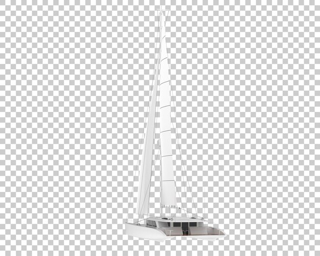 Sail boat on transparent background 3d rendering illustration