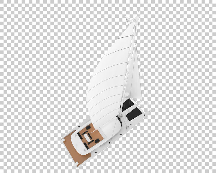 PSD 투명 한 배경 3d 렌더링 그림에 범선