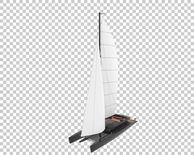sail boat on transparent background 3d rendering illustration