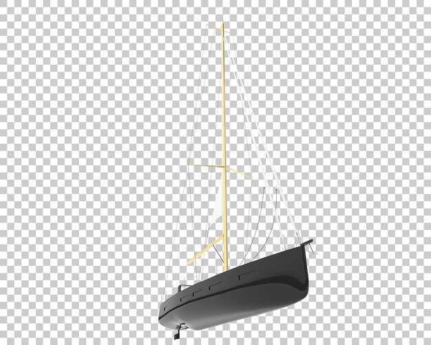 Sail boat on transparent background 3d rendering illustration