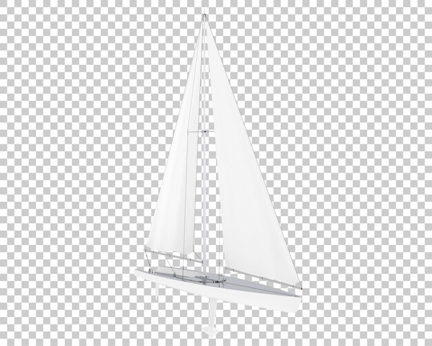 Sail boat on transparent background 3d rendering illustration