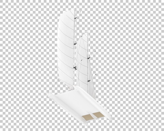 Sail boat on transparent background 3d rendering illustration