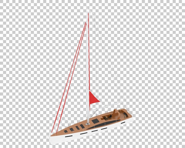 PSD sail boat on transparent background 3d rendering illustration