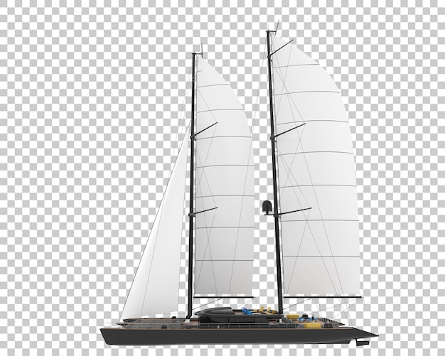 Sail boat on transparent background 3d rendering illustration