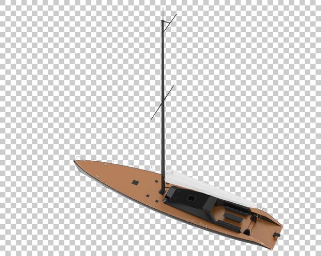 PSD sail boat on transparent background 3d rendering illustration