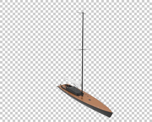 PSD sail boat on transparent background 3d rendering illustration