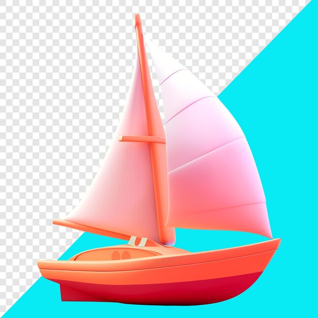 夏の休暇とデザイン要素に適した休暇の3dデザインのセールボート