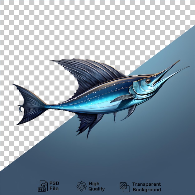 PSD sailfish or marlin illustration isolated on transparent background include png file