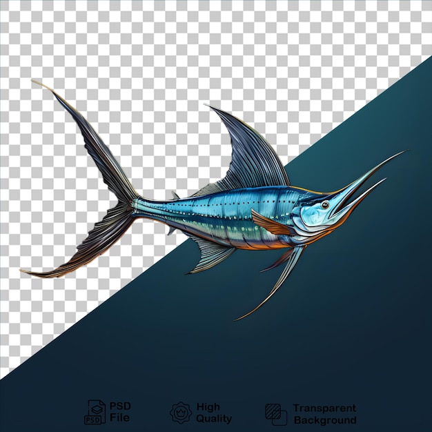 PSD sailfish or marlin illustration isolated on transparent background include png file