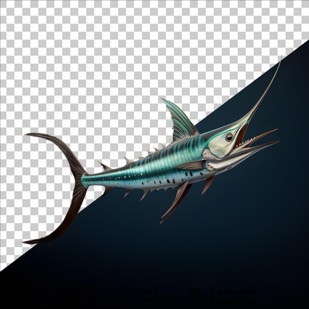 PSD sailfish or marlin illustration isolated on transparent background include png file