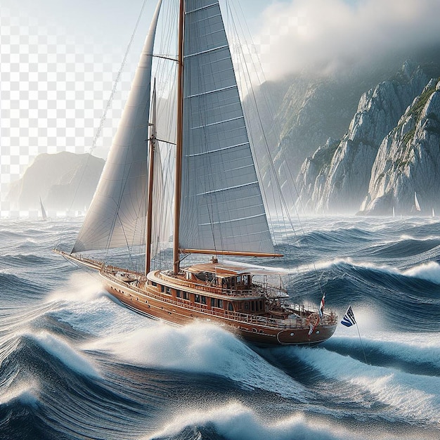 PSD a sailing ship on a transparent background