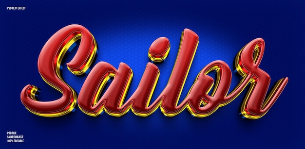 PSD sailor 3d editable text effect