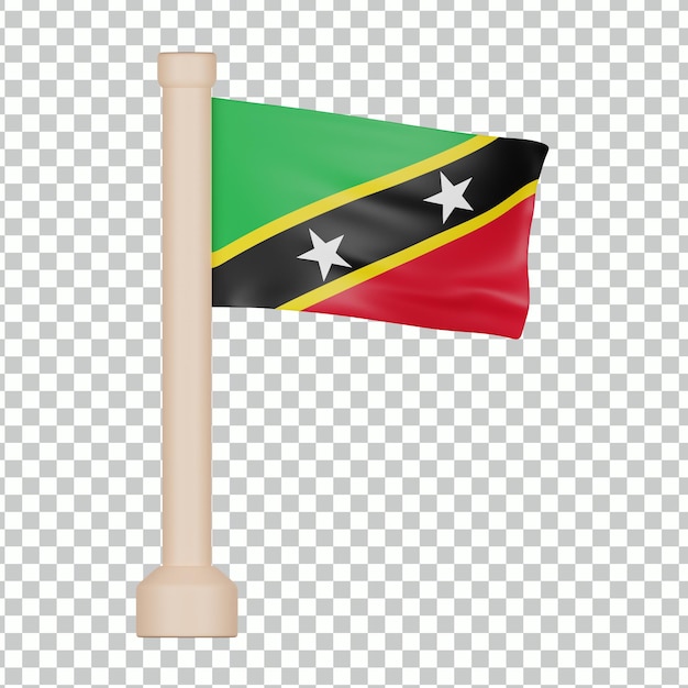 PSD icona 3d della bandiera di saint kitts e nevis