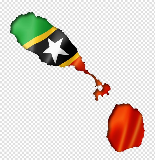 PSD saint kitts and nevis flag map